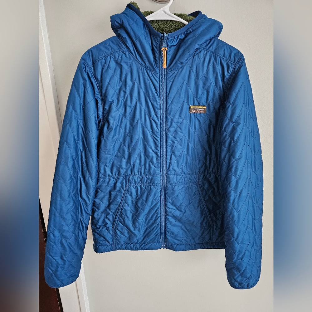 Good Condition Unisex LL Bean Reversible Primaloft Full Zip Hooded Jacket Size S